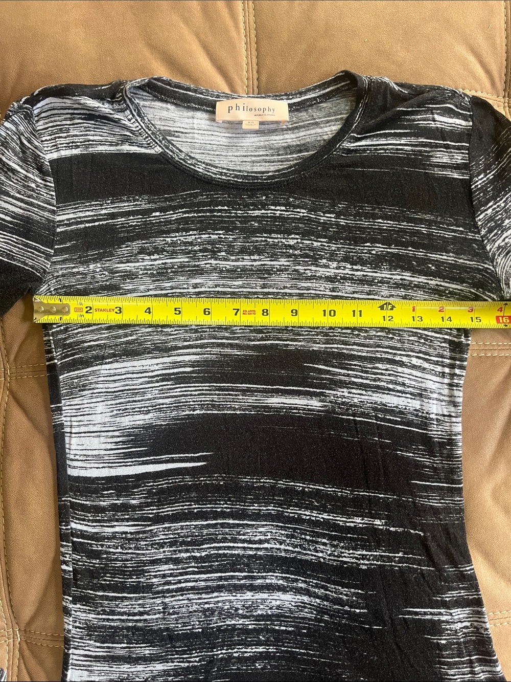 Philosophy Black & White Brushstroke Stripe Long Sleeve Tee - Picture 7 of 8